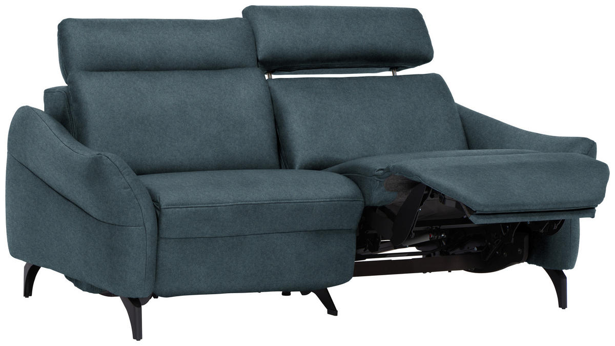 2-SITZER-SOFA  in Echtleder Petrol   - Anthrazit/Petrol, Design, Leder/Metall (187/92/97cm) - Himolla Komfortklass