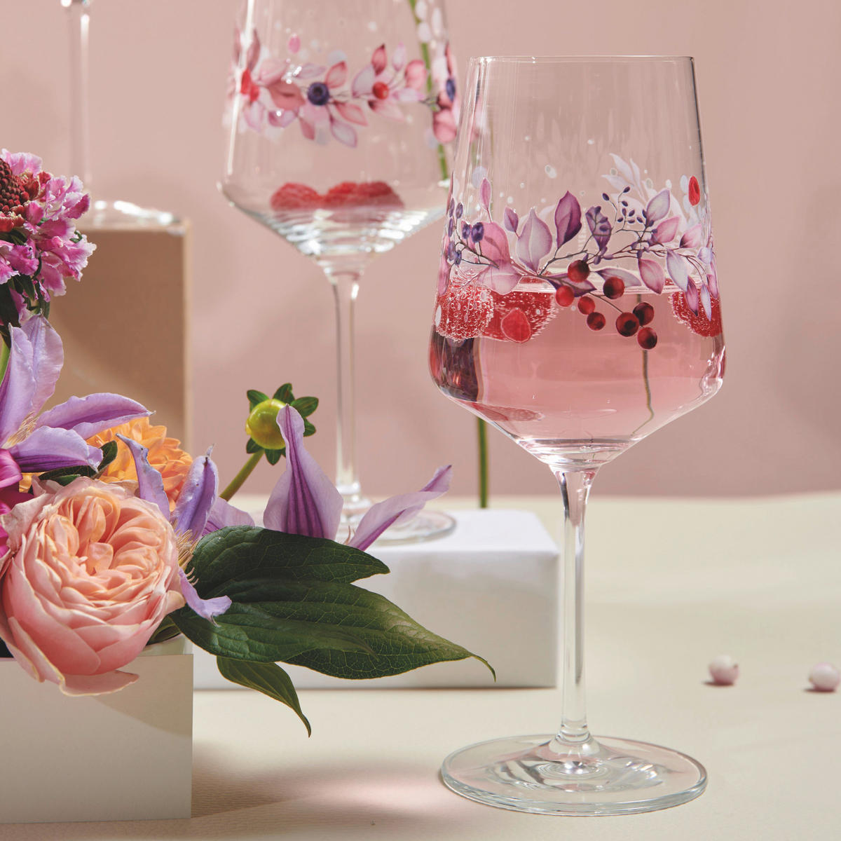 SADA SKLENIC 2 ks - pink/fialová, Lifestyle, sklo (544ml) - Ritzenhoff