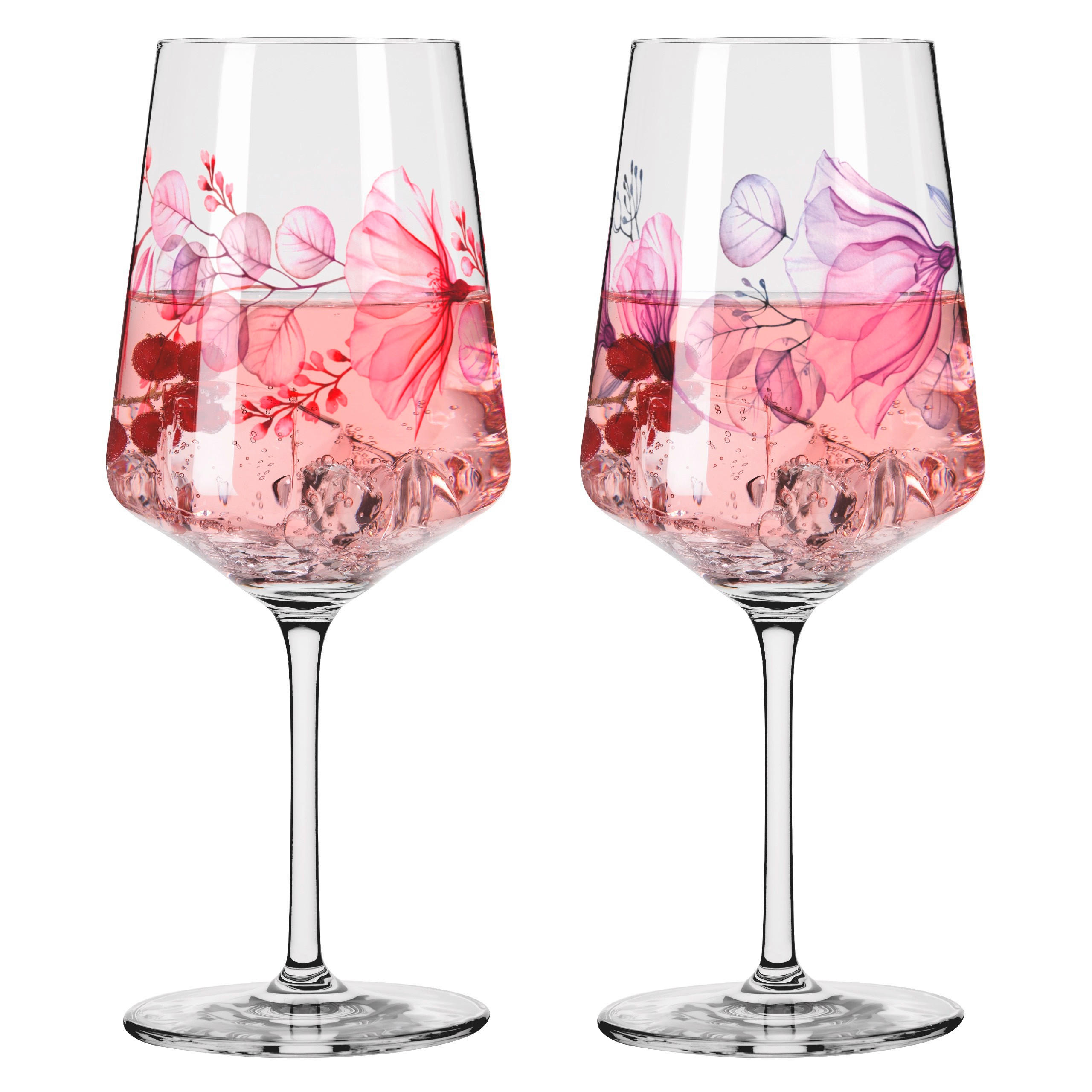 GLÄSERSET Sommersonett 2-teilig  - Pink/Transparent, Trend, Glas (9,3/22,5cm) - Ritzenhoff