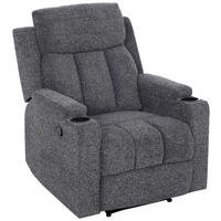 FERNSEHSESSEL Webstoff Grau  - Schwarz/Grau, MODERN, Kunststoff/Textil (81/99/95cm) - MID.YOU
