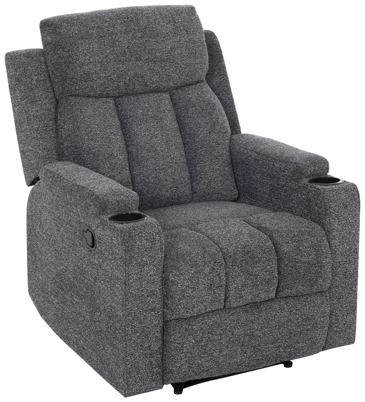 FERNSEHSESSEL Webstoff Grau  - Schwarz/Grau, MODERN, Kunststoff/Textil (81/99/95cm) - MID.YOU