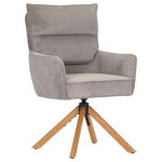 ARMLEHNSTUHL  Stoffauswahl, Sitzfläche 360° drehbar, automatische Rückholfunktion Cord  - Taupe/Eichefarben, Design, Holz/Textil (60/95/62cm) - Novel