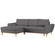 ECKSOFA in Webstoff Grau  - Eichefarben/Grau, Design, Holz/Textil (175/282cm) - Carryhome