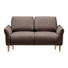 2-SITZER-SOFA in Webstoff Dunkelbraun  - Eichefarben/Dunkelbraun, Modern, Holz/Textil (150/85/92cm) - MID.YOU