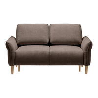 2-SITZER-SOFA in Webstoff Dunkelbraun  - Eichefarben/Dunkelbraun, Modern, Holz/Textil (150/85/92cm) - MID.YOU