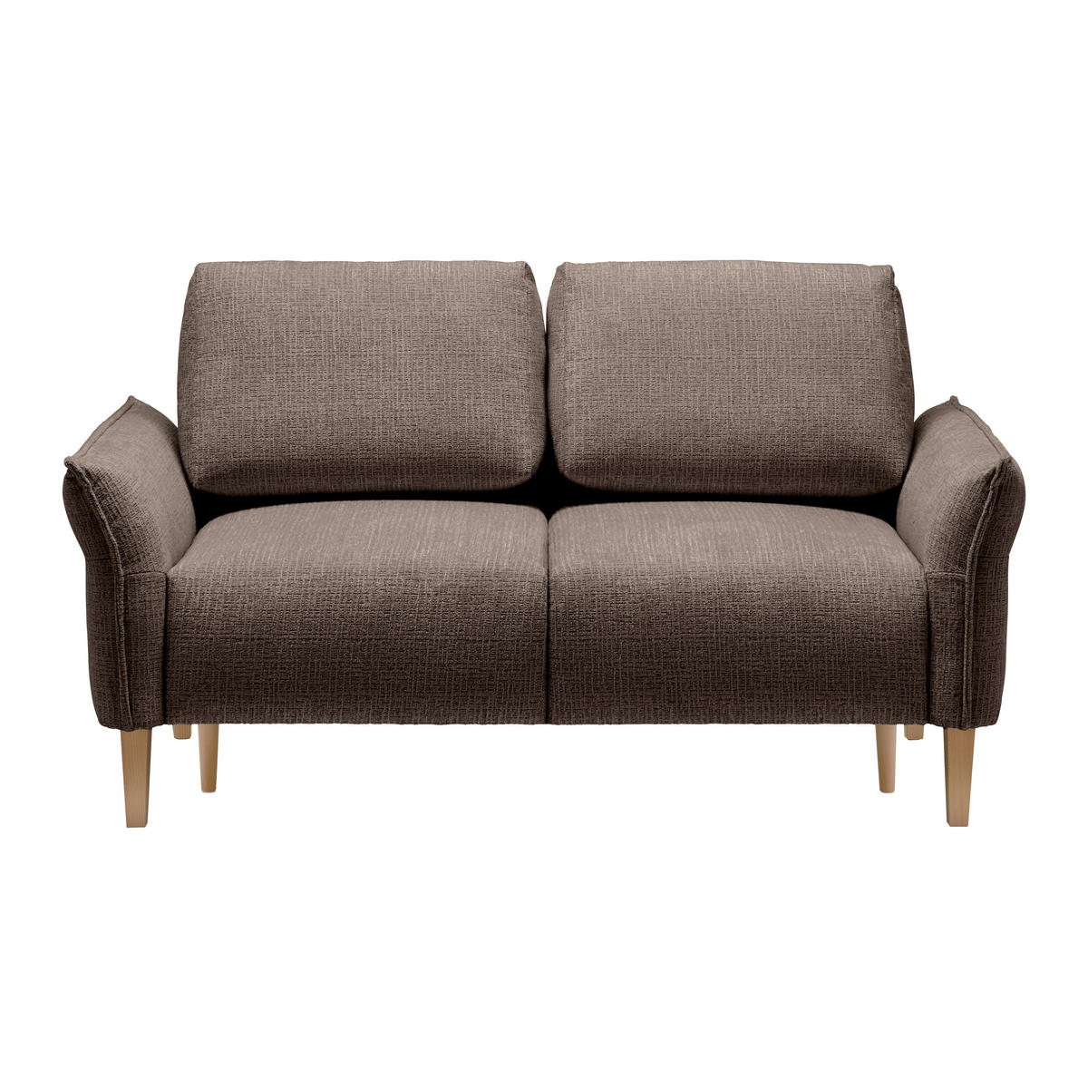 2-SITZER-SOFA in Webstoff Dunkelbraun  - Eichefarben/Dunkelbraun, Modern, Holz/Textil (150/85/92cm) - MID.YOU