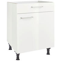 KOCHFELDUMBAUSCHRANK  in Weiß Hochglanz  - Edelstahlfarben/Weiß Hochglanz, MODERN, Holzwerkstoff/Metall (60/87/56cm) - Nobilia