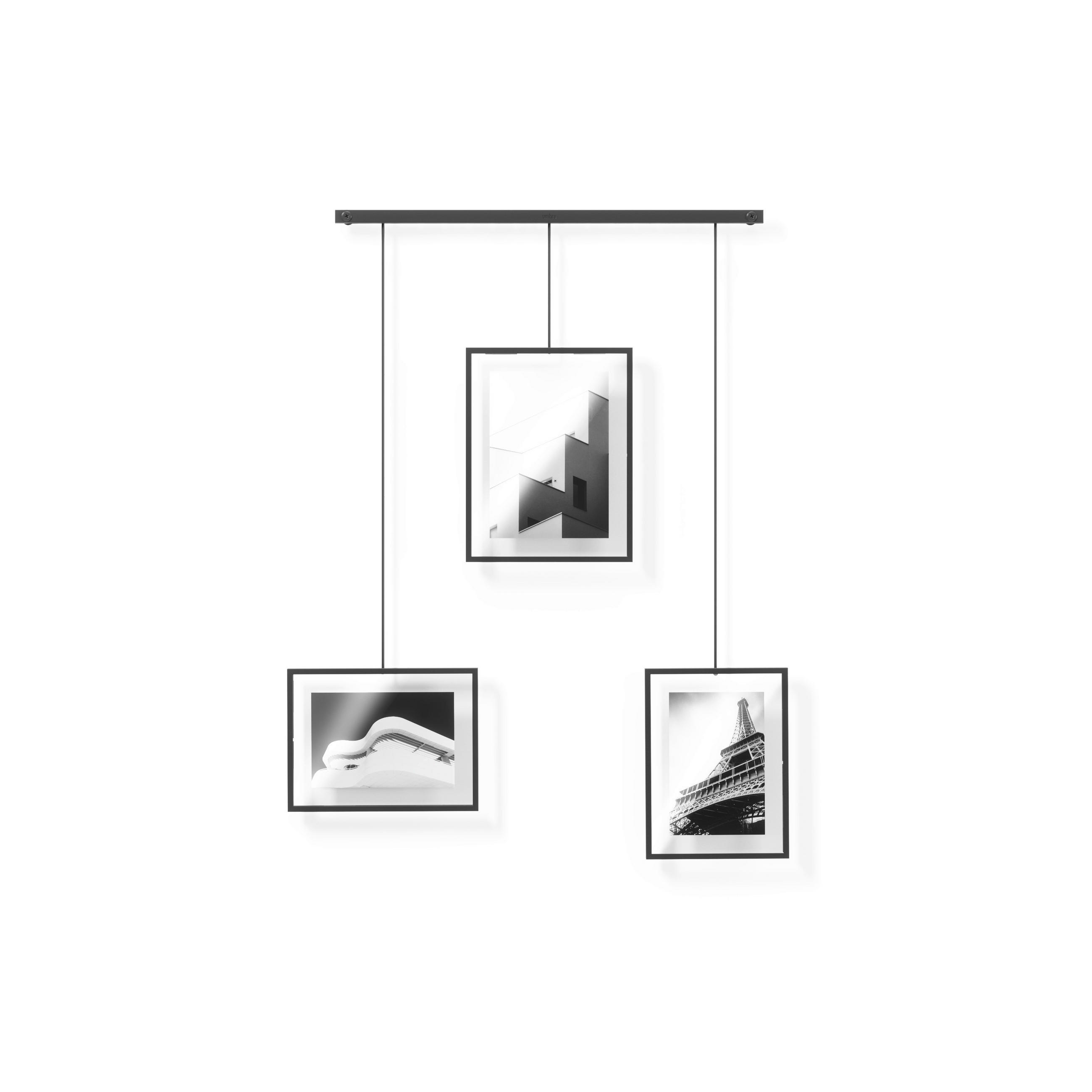 FOTOHALTER - Schwarz, Design, Glas/Metall (67/45,72/2,54cm) - Ambia Home