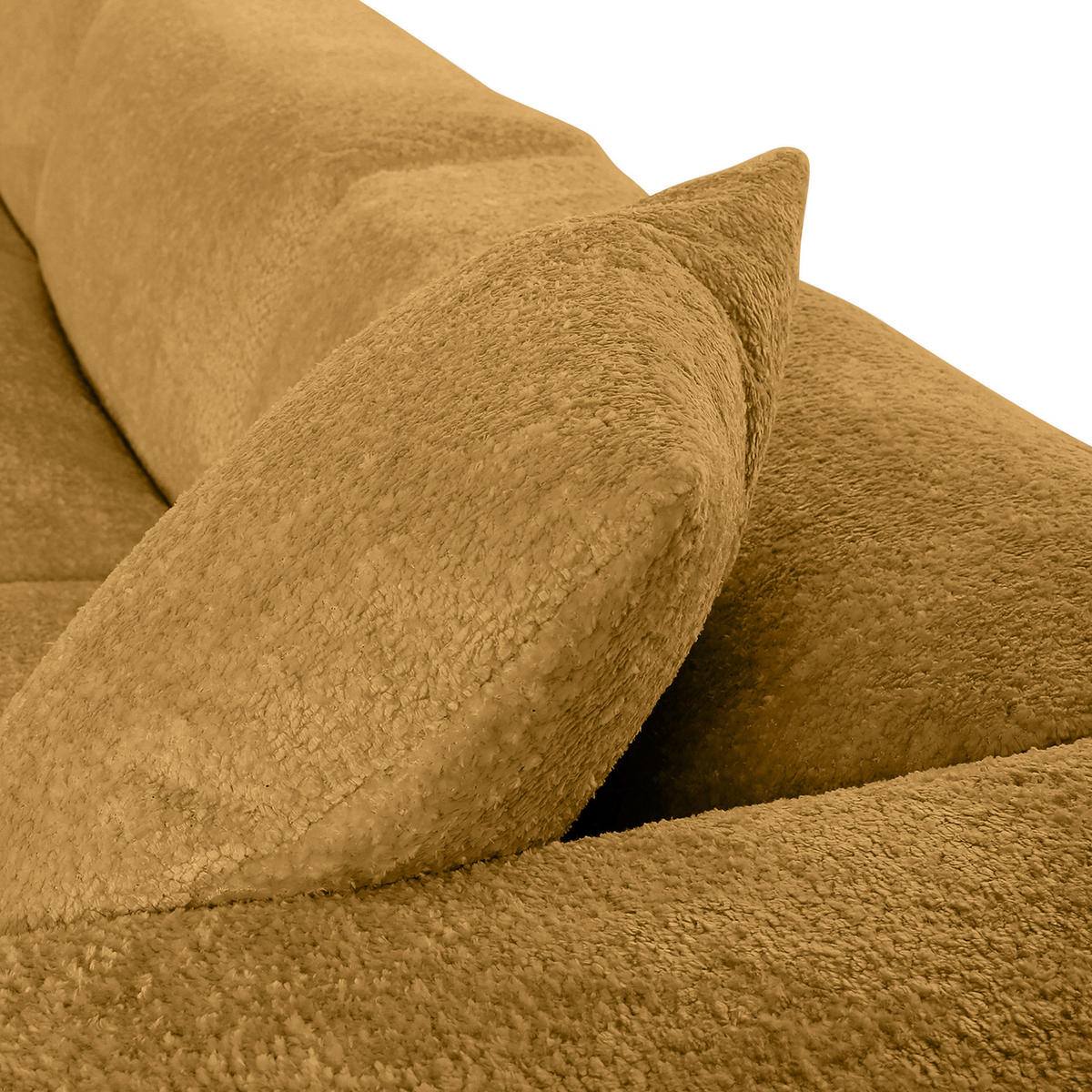 ECKSOFA Senfgelb Chenille  - Senfgelb/Creme, MODERN, Kunststoff/Textil (239/317cm) - Carryhome