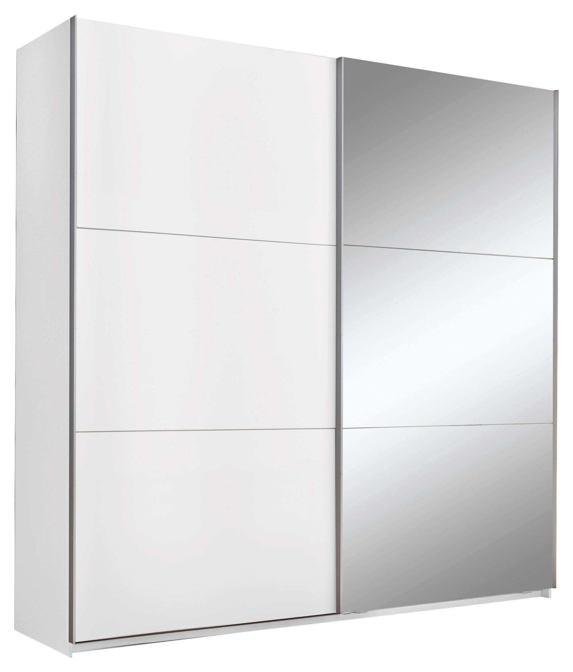 ORMAR S KLIZNIM VRATIMA bijela   - bijela/boje aluminija, Moderno, drvni materijal/metal (208,2/205/57,4cm) - MID.YOU