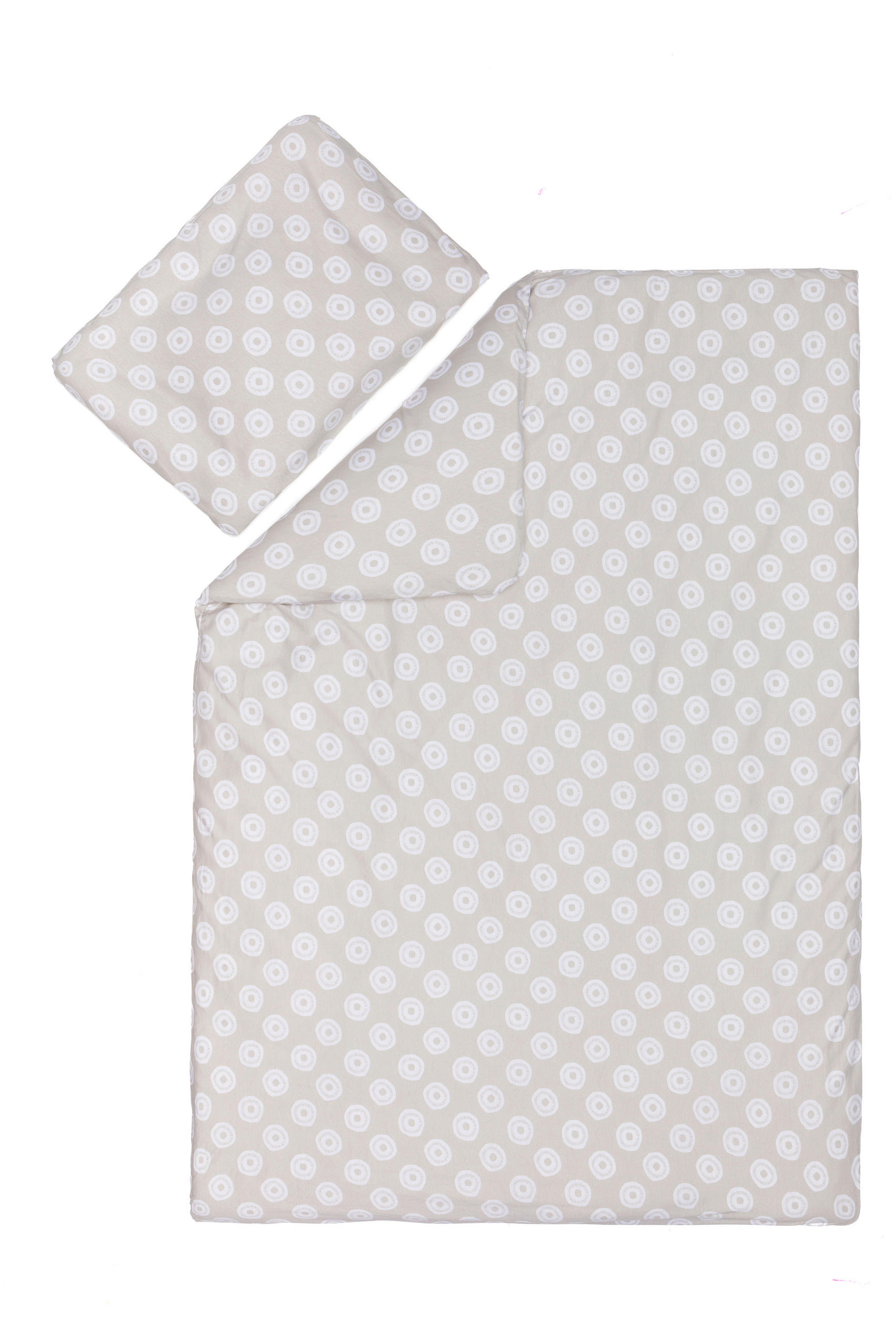 BABYBETTWÄSCHE Circles Grey Jersey 135/100 cm  - Weiß/Grau, Basics, Textil (135/100cm) - Fillikid