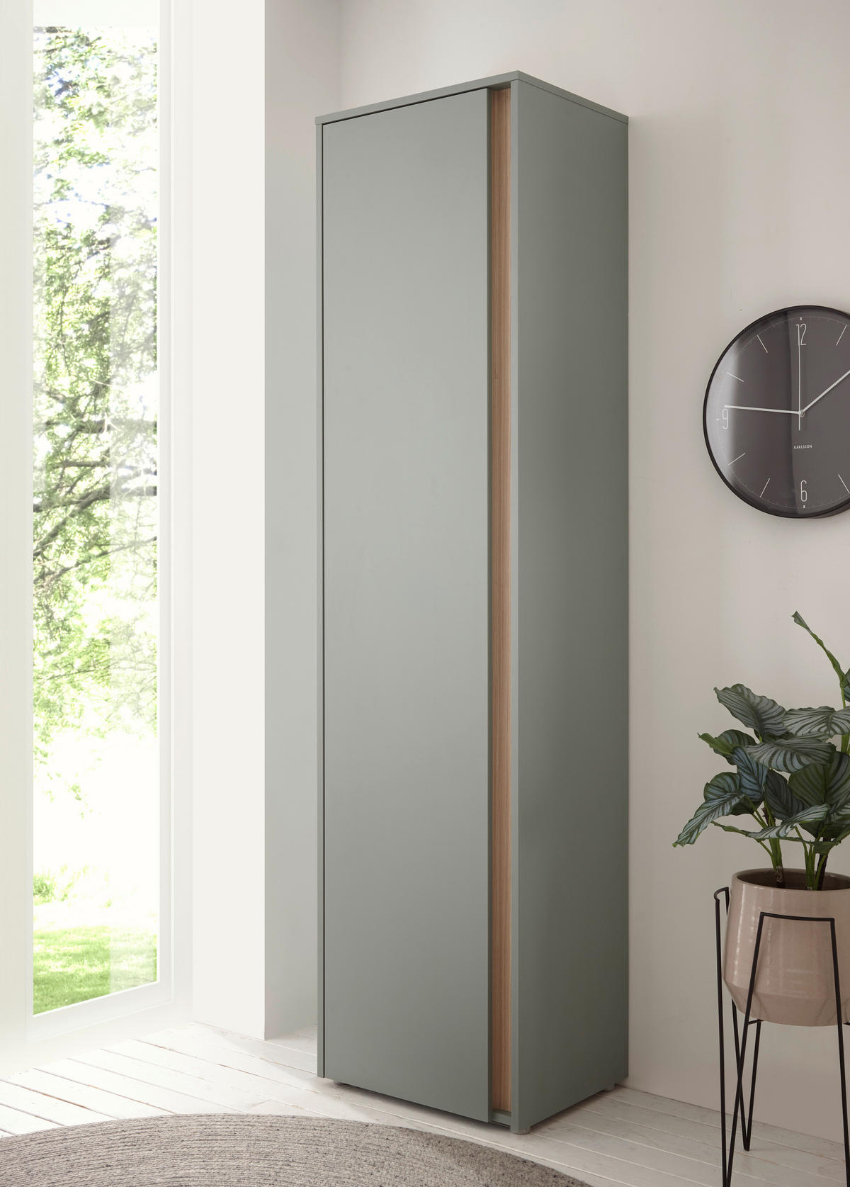 GARDEROBENSCHRANK  in 50/200/40 cm  - Eichefarben/Salbeigrün, Design, Holzwerkstoff/Kunststoff (50/200/40cm) - Modante