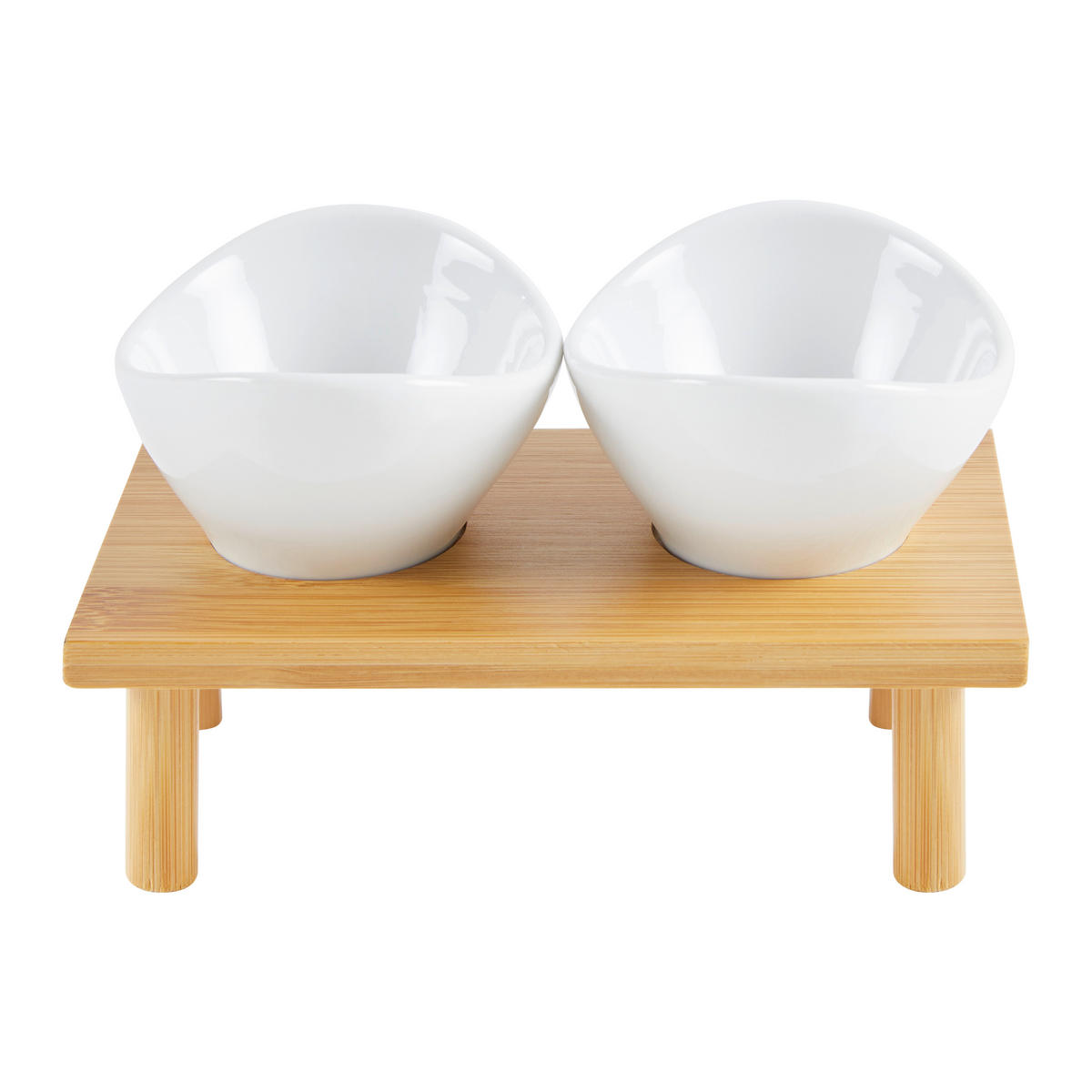 SET DE BOLURI PENTRU SERVIRE  - maro/alb, Design, ceramică/lemn (18,9/10,5/10,5cm)