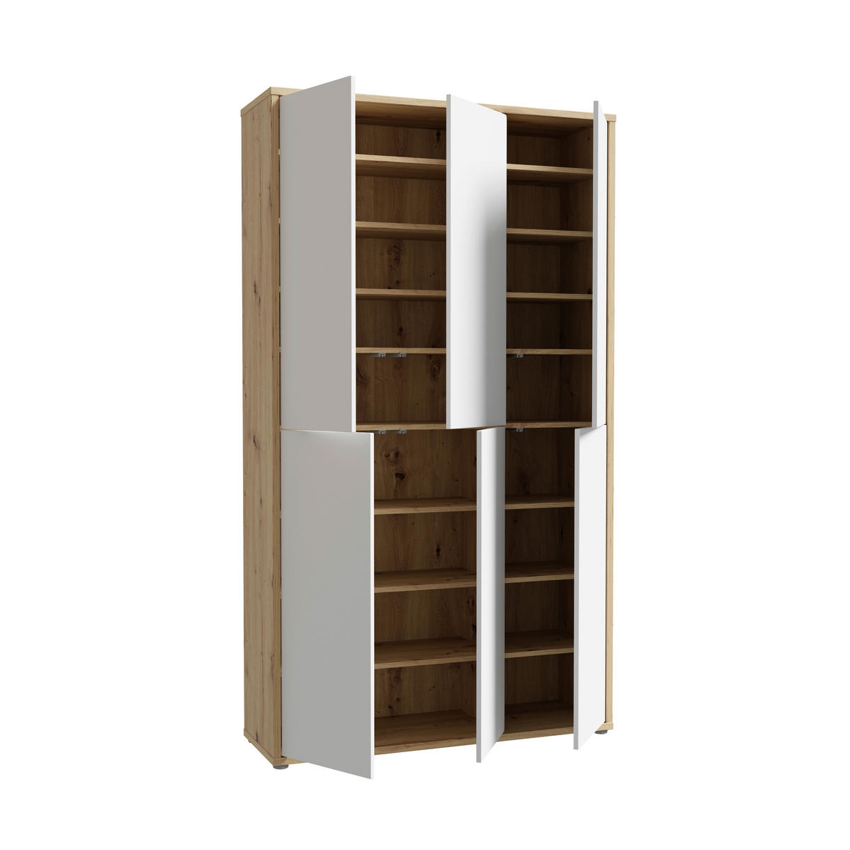 SCHUHSCHRANK Eiche Artisan, Hellgrau  - Hellgrau/Eiche Artisan, MODERN, Holzwerkstoff/Kunststoff (109,2/191,9/34,9cm) - Xora