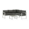 LOUNGEGRUPP 2 delar  - vit/grå, Basics, metall/textil (190/118cm)