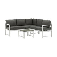 LOUNGEGRUPP 2 delar  - vit/grå, Basics, metall/textil (190/118cm)
