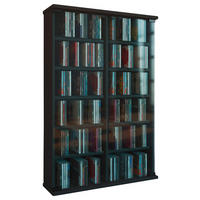 CD-Regal in Schwarz - Schwarz, Konventionell, Glas/Holzwerkstoff (60/92/18cm) - MID.YOU