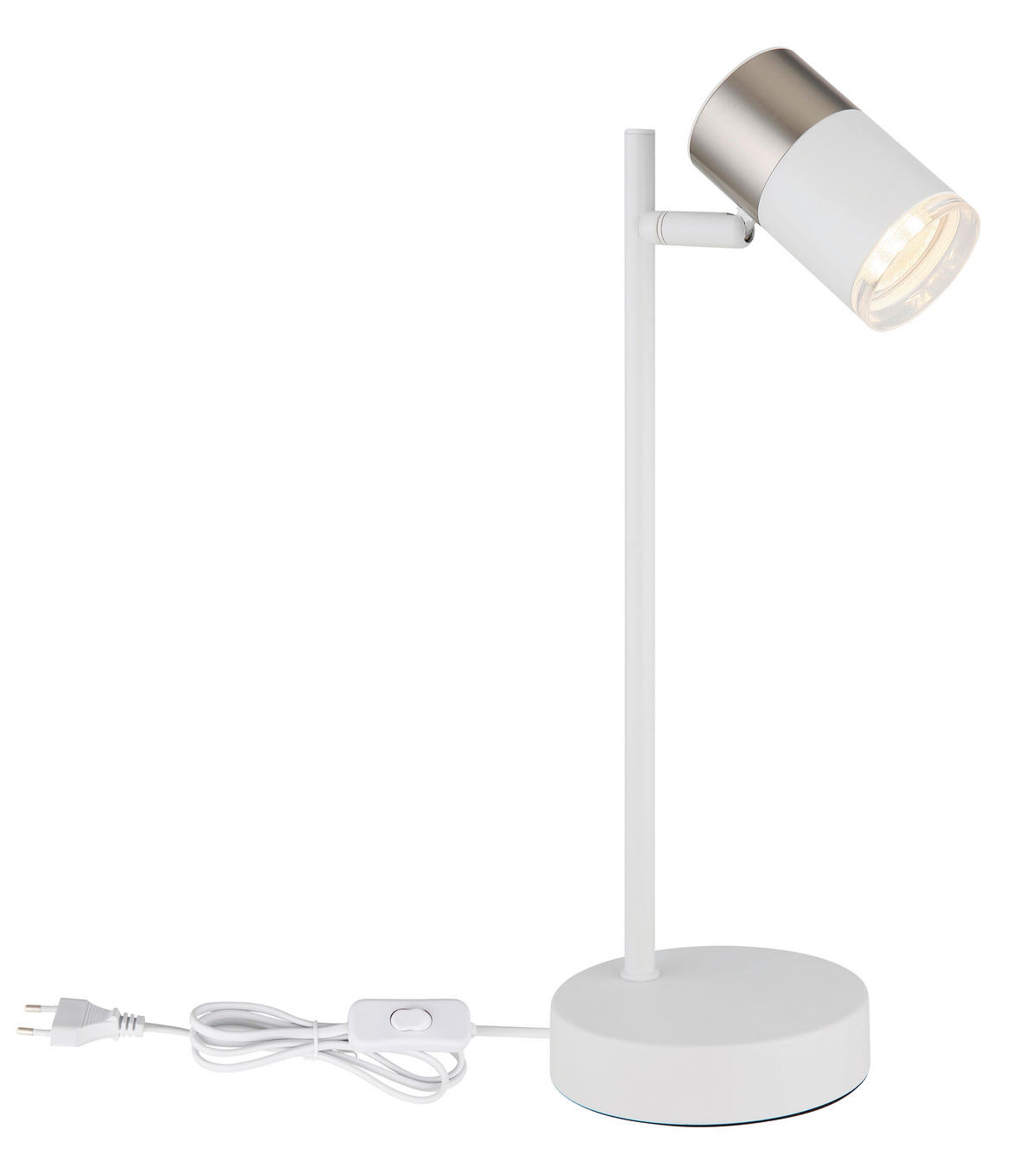 STOLNÍ LAMPA, GU10, 13.2/12/35 cm - bílá/průhledné, Design, kov/plast (13.2/12/35cm) - Globo
