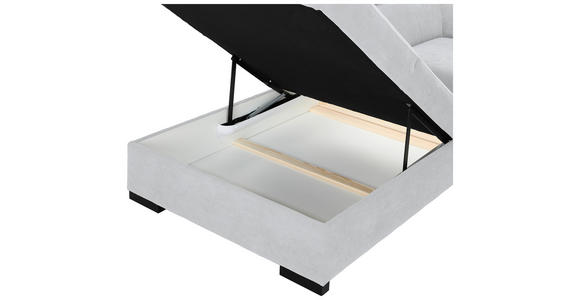 ECKSOFA  in Webstoff Hellgrau  - Hellgrau/Schwarz, KONVENTIONELL, Holz/Textil (244/283cm) - Carryhome
