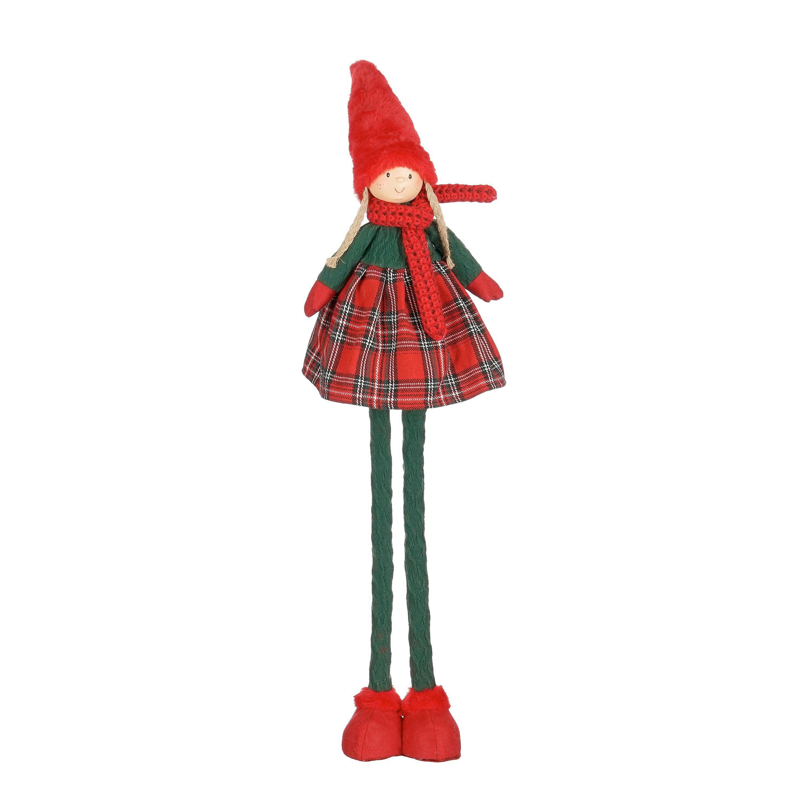 VÁNOČNÍ FIGURKA - červená, Basics, textil (24.0/20.0/93.0cm)