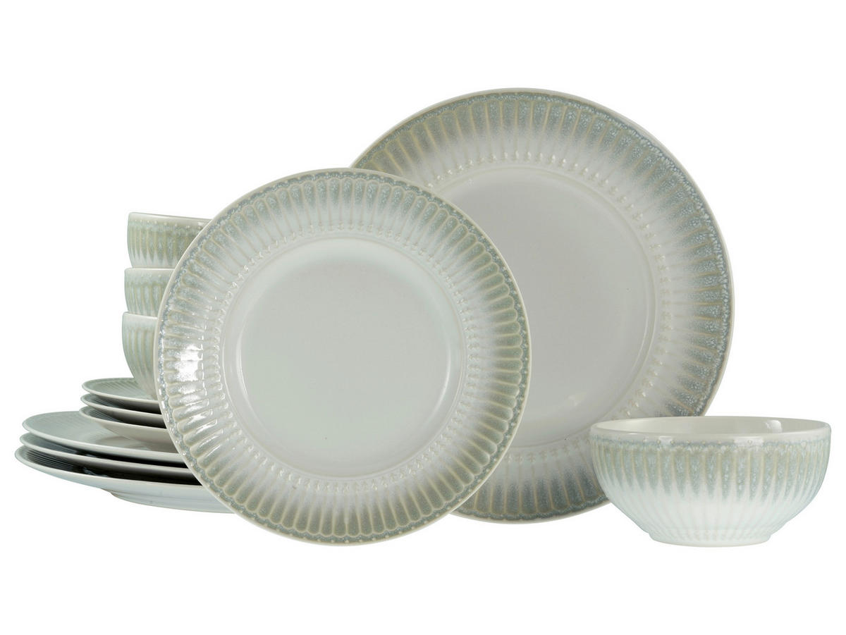 TAFELSERVICE Creme, Perlmutt Celadon beige 12-teilig  - Perlmutt/Creme, Basics, Keramik - Creatable
