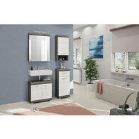 KOPALNICA  bela, visoki sijaj  - bela/visoki sijaj, Moderno, umetna masa/leseni material (97cm) - MID.YOU