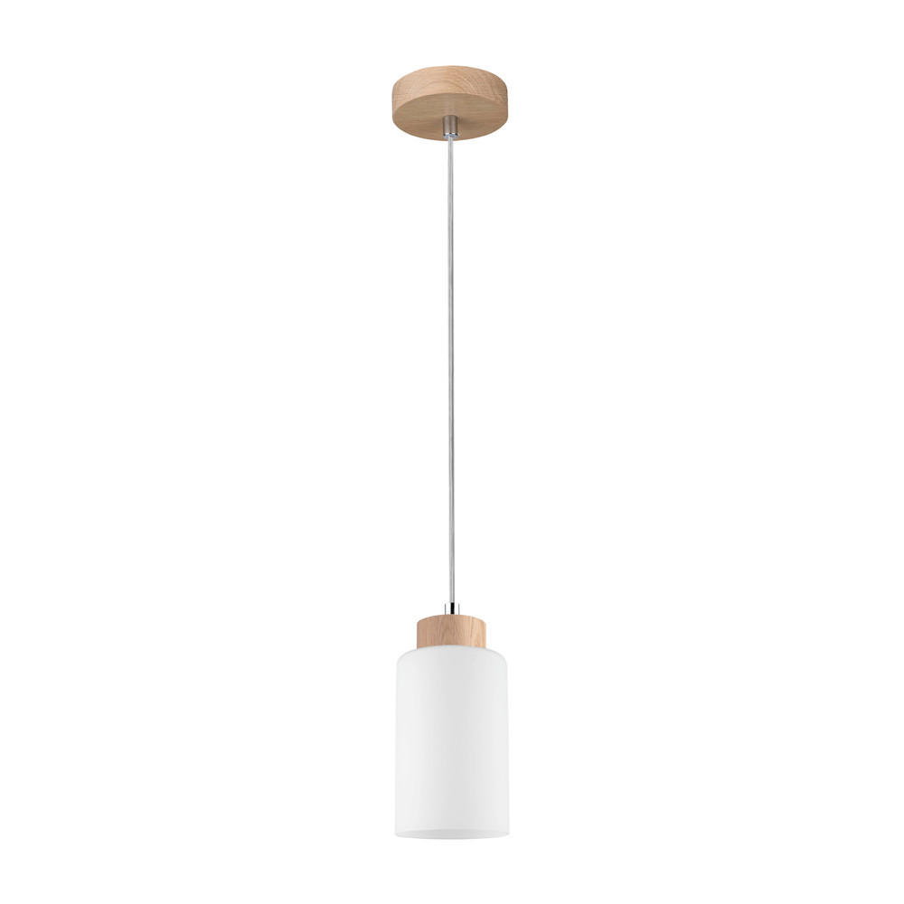 HÄNGELEUCHTE Bosco 15/110 cm   - Weiß, Basics, Glas/Holz (15/110cm)