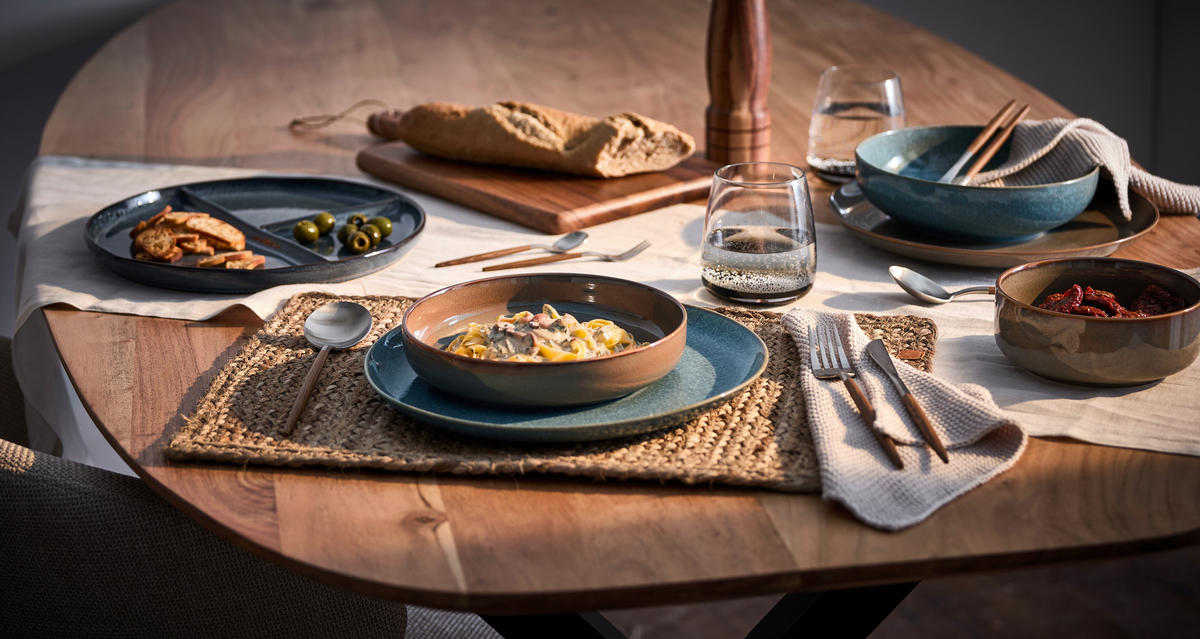 KOMBISERVICE Marbella 20-teilig  - Blau, Trend, Keramik - Novel