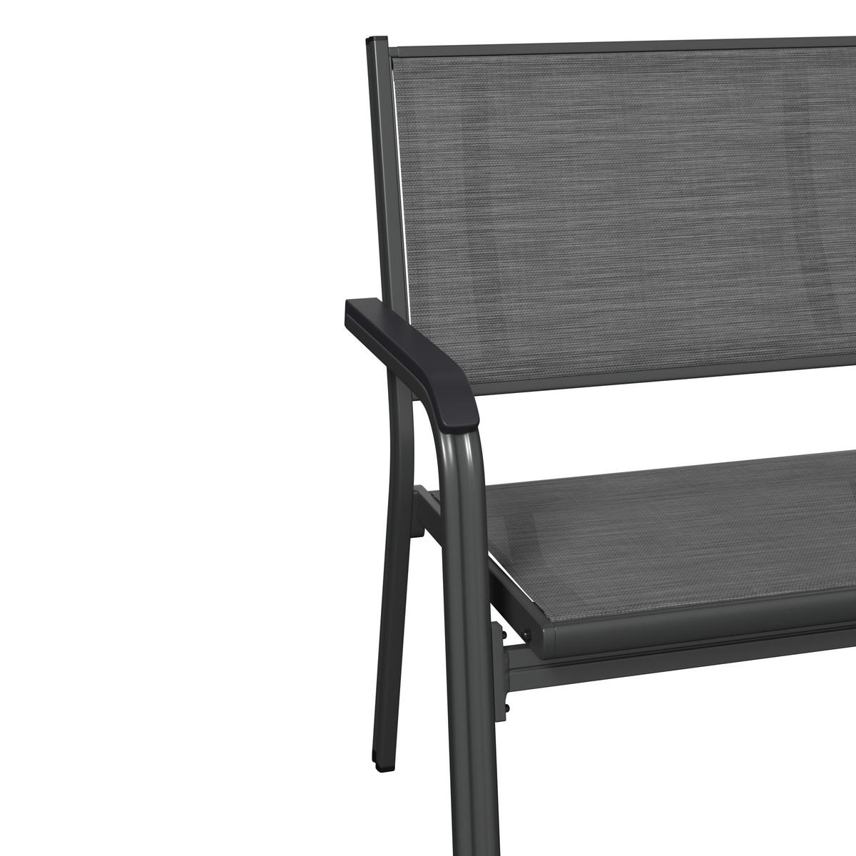 2-SITZER-BANK 137,5/97/67 cm  in Anthrazit, Grau  - Anthrazit/Grau, KONVENTIONELL, Textil/Metall (137,5/97/67cm) - Kettler