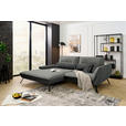 ECKSOFA in Webstoff Grau  - Schwarz/Grau, KONVENTIONELL, Textil/Metall (191/273cm) - Carryhome