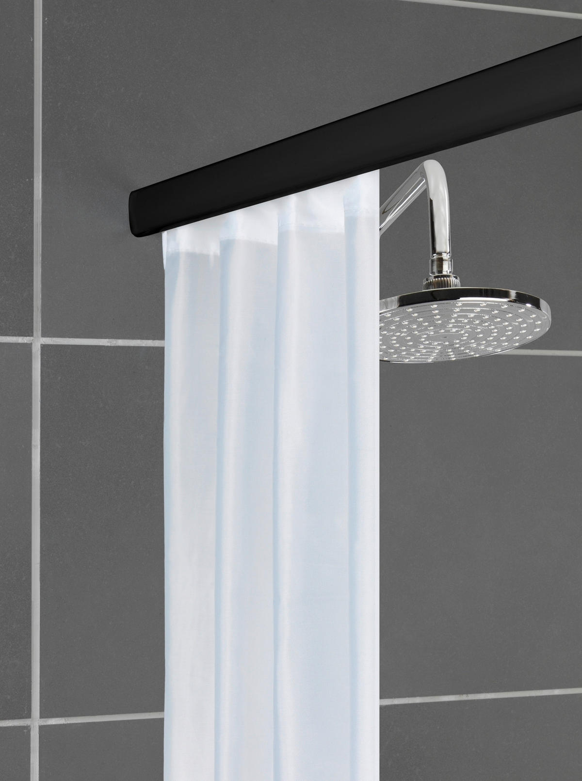 DUSCHSTANGE - Schwarz, KONVENTIONELL, Metall (2/75-125cm) - Schöner Wohnen