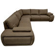 ECKSOFA Braun Struktur  - Chromfarben/Braun, KONVENTIONELL, Textil/Metall (280/310cm) - Carryhome