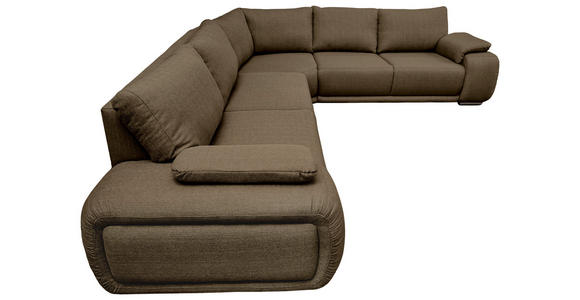 ECKSOFA Braun Struktur - Chromfarben/Braun, KONVENTIONELL, Textil/Metall (280/310cm) - Carryhome