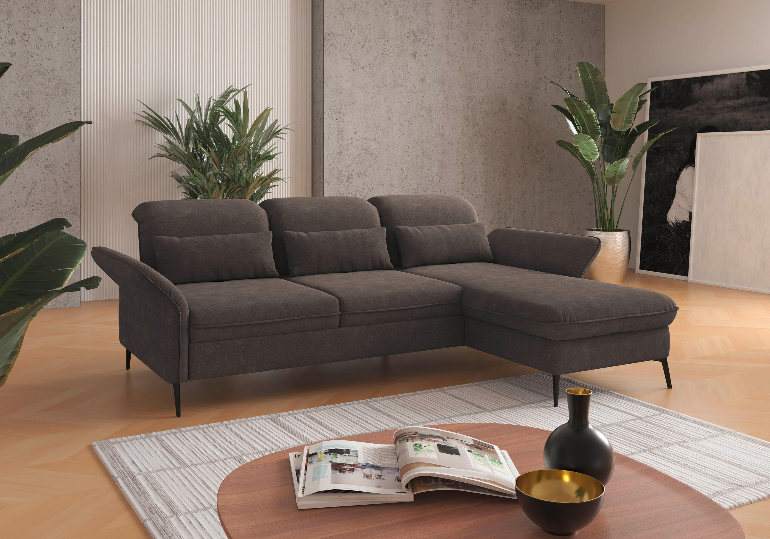 NIERENKISSEN - Graphitfarben, Konventionell, Textil (65/25cm) - Sit & More