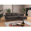 ECKSOFA in Flachgewebe Graphitfarben  264/198 cm  - Schwarz/Graphitfarben, KONVENTIONELL, Textil/Metall (264/198cm) - Sit & More