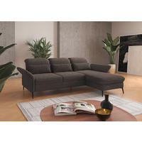 ECKSOFA in Flachgewebe Graphitfarben  - Schwarz/Graphitfarben, Konventionell, Textil/Metall (264/198cm) - Sit & More