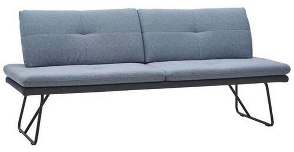 SITZBANK 208/90/74 cm Flachgewebe Anthrazit, Blau, Schwarz Metall  - Blau/Anthrazit, Design, Textil/Metall (208/90/74cm) - Dieter Knoll