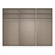 SCHWEBETÜRENSCHRANK 301/236/68 cm 3-türig Weiß Hochglanz, Weiß  - Weiß Hochglanz/Alufarben, Basics, Holzwerkstoff/Metall (301/236/68cm) - Novel