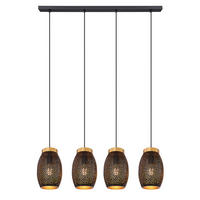 HÄNGELEUCHTE 90/15/120 cm   - Goldfarben/Schwarz, Design, Kunststoff/Metall (90/15/120cm) - Novel