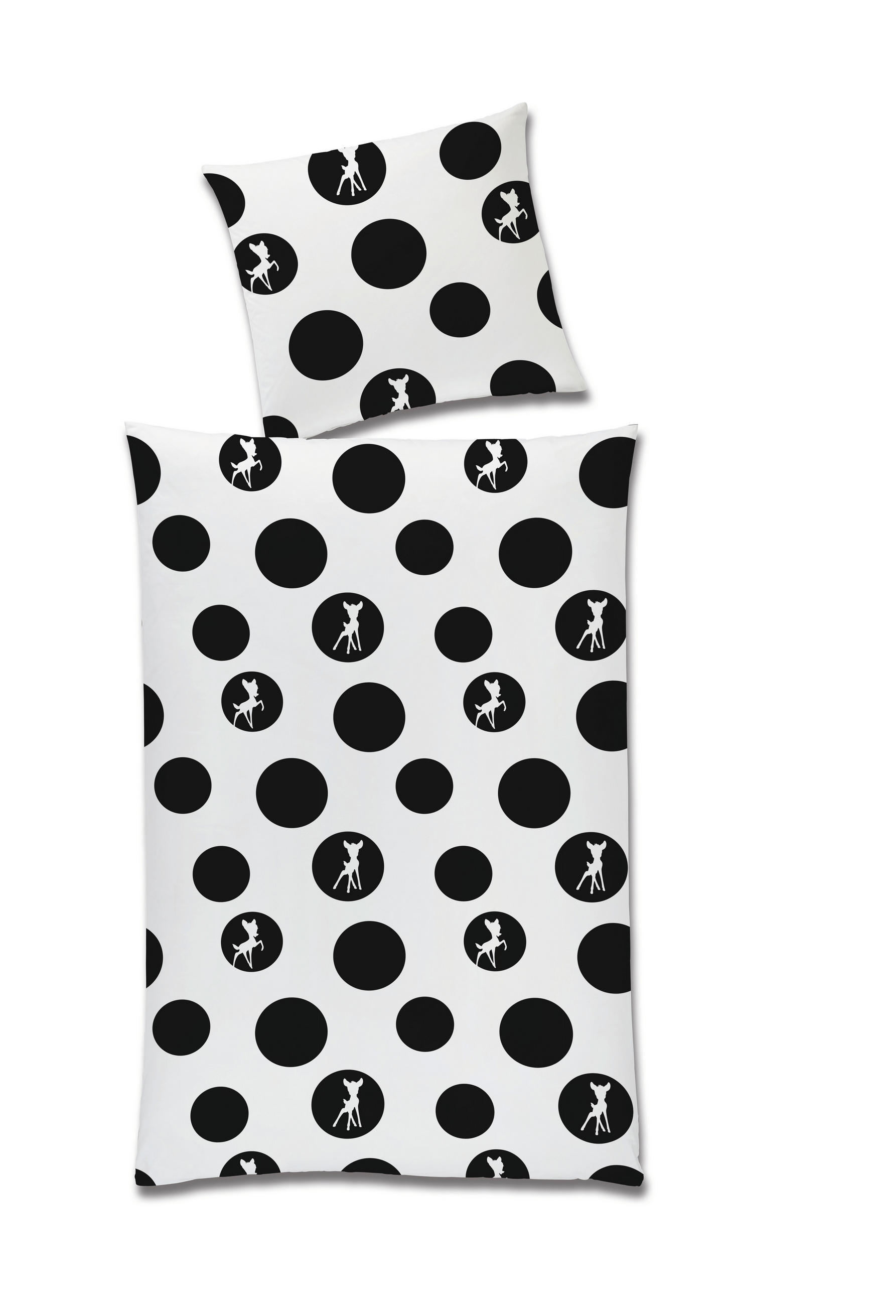 DISNEY BETTWÄSCHE BAMBI Renforcé 135/200 cm  - Schwarz/Weiß, Basics, Textil (135/200cm) - Disney