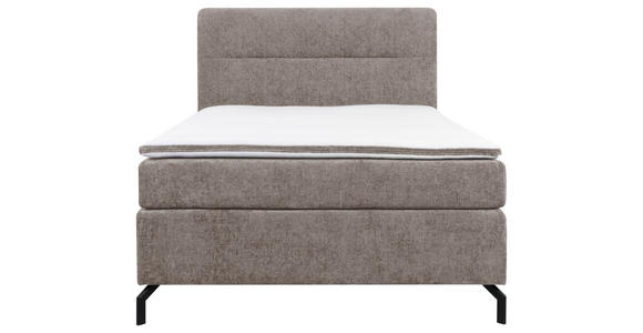 BOXSPRINGBETT 140/200 cm  in Hellbraun  - Hellbraun/Schwarz, Design, Textil/Metall (140/200cm) - Esposa