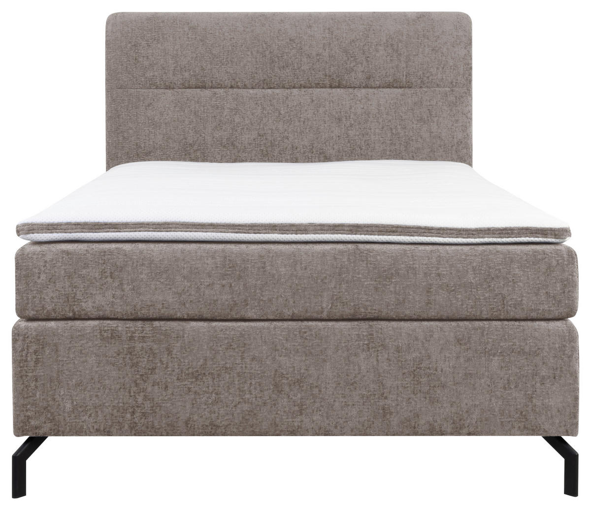 BOXSPRINGBETT 140/200 cm  in Hellbraun  - Hellbraun/Schwarz, Design, Textil/Metall (140/200cm) - Esposa