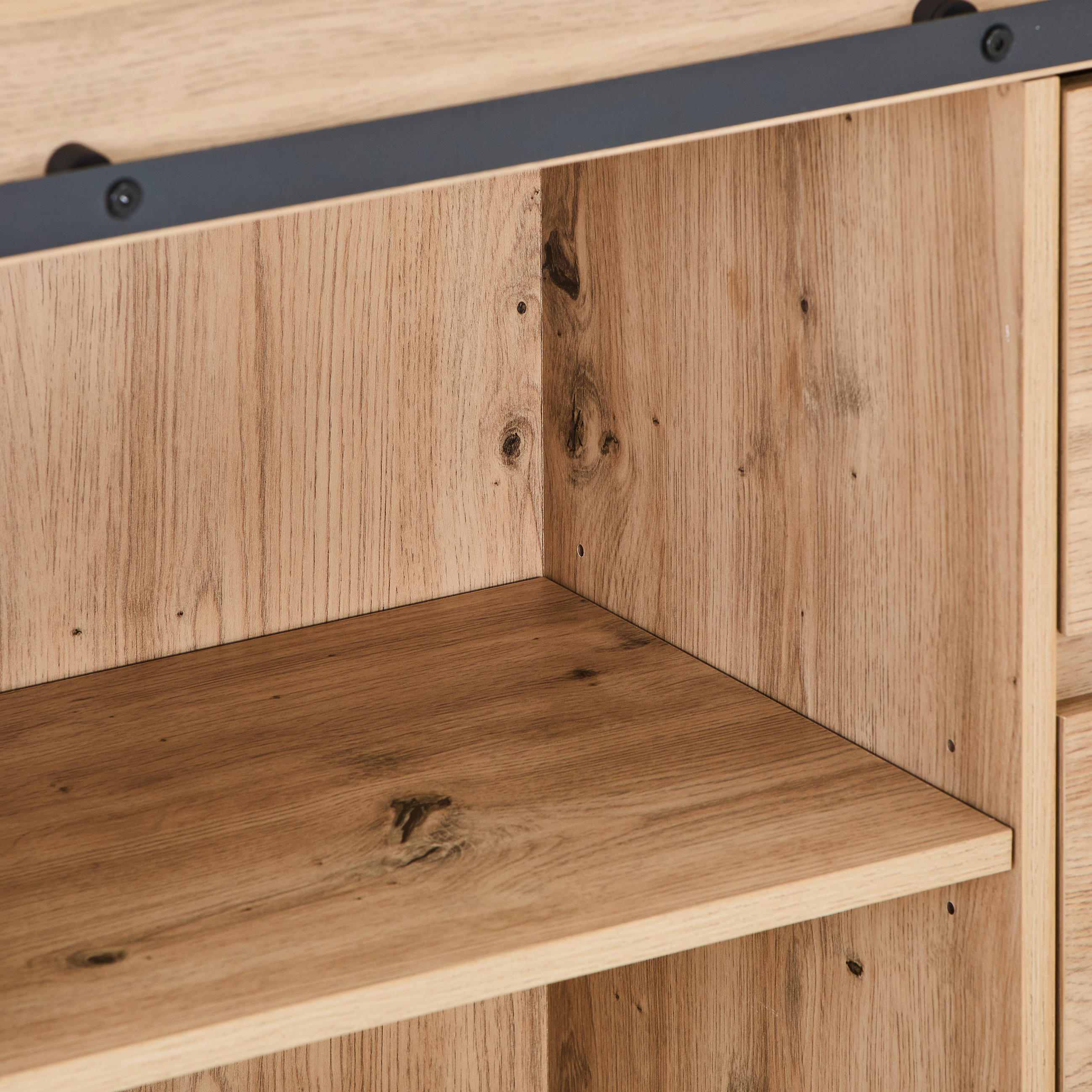 Thumbnail - Mid.you Sideboard Quito, Eiche, Metall, Holzwerkstoff, 2 Fächer, 3 Schublade(n) Schubladen, 160x86x40 cm, Bsci, Wohnzimm...