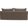 SCHLAFSOFA in Velours Braun  - Schwarz/Braun, Design, Holz/Textil (213/89/105cm) - Novel