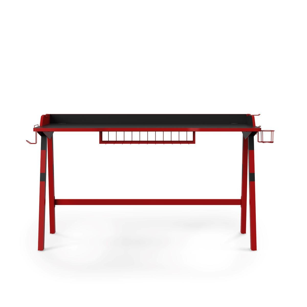 GAMINGTISCH 137/81/65 cm  in Rot, Schwarz  - Rot/Schwarz, Design, Holzwerkstoff/Metall (137/81/65cm) - MID.YOU