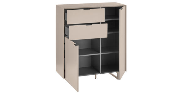 SCHUHSCHRANK  in 96/109/38 cm  - Kaschmir/Schwarz, Design, Holzwerkstoff/Metall (96/109/38cm) - Voleo