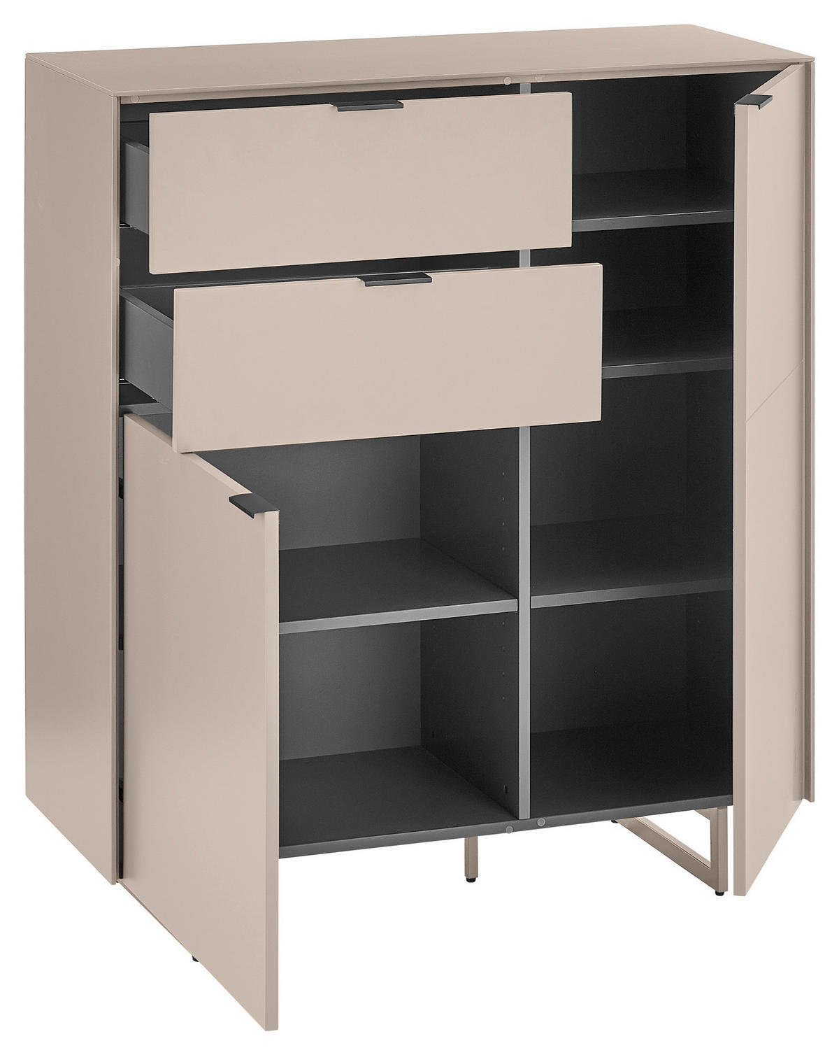 SCHUHSCHRANK  in 96/109/38 cm  - Kaschmir/Schwarz, Design, Holzwerkstoff/Metall (96/109/38cm) - Voleo