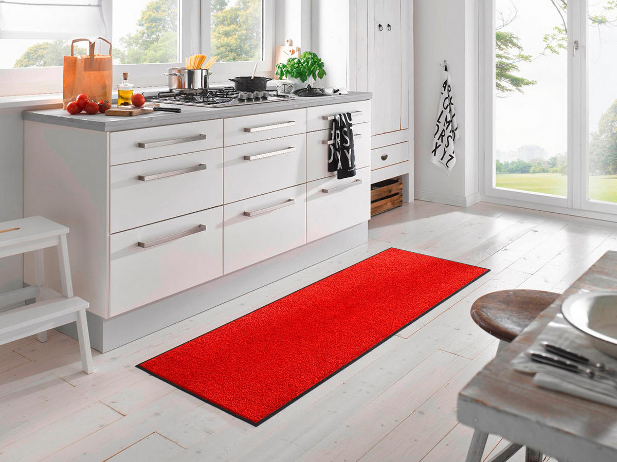 LÄUFER 60/180 cm Scarlet Rot  - Rot, KONVENTIONELL, Kunststoff (60/180cm) - wash+dry