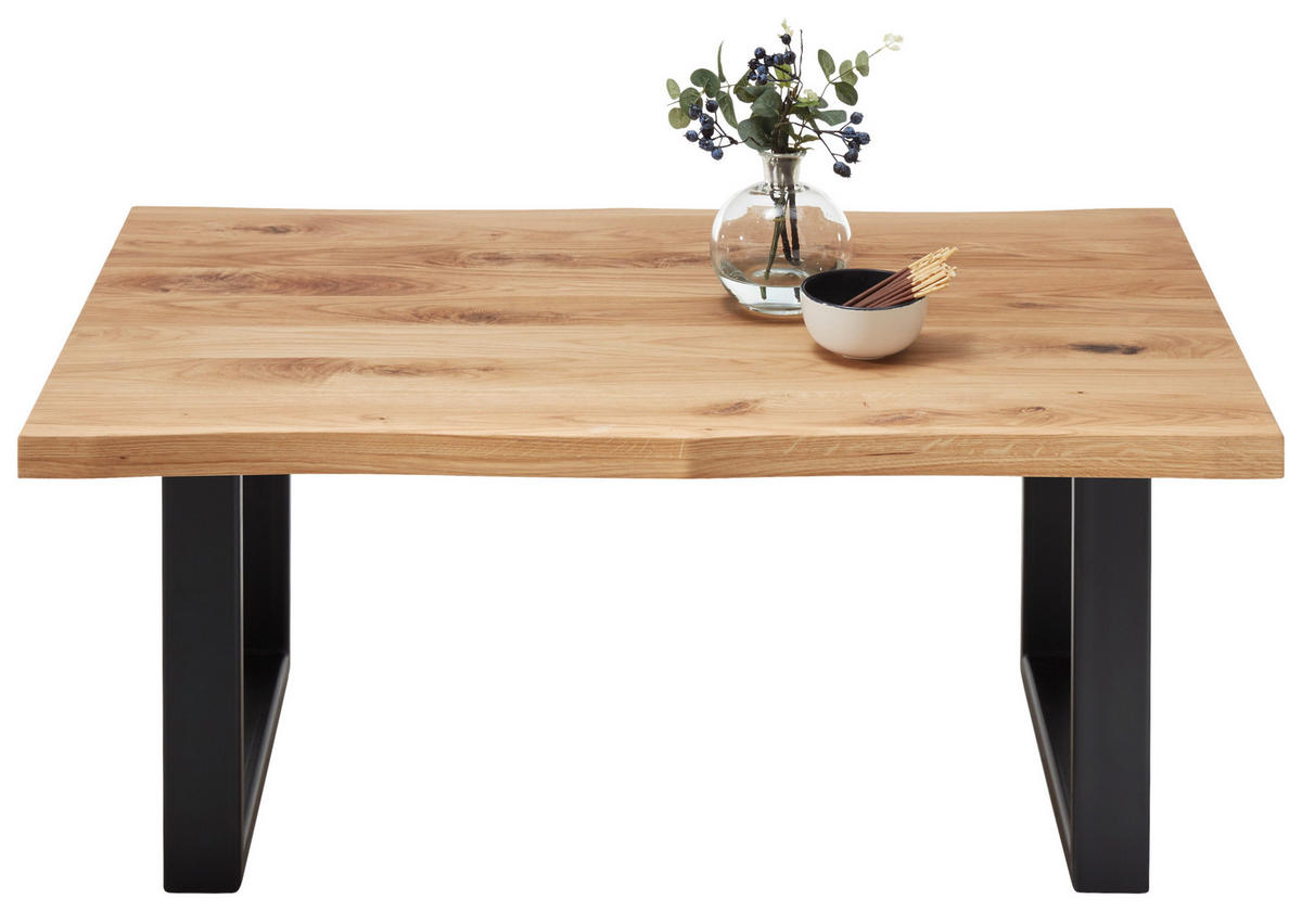 KONFERENČNÍ STOLEK, černá, barvy dubu, dřevo, kov, 110/70/45 cm - černá/barvy dubu, Design, kov/dřevo (110/70/45cm) - Linea Natura
