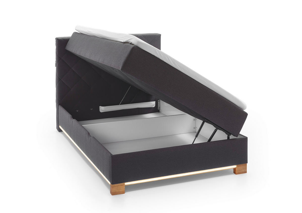 POSTEL BOXSPRING, 140/200 cm, antracitová - antracitová, Design, dřevo/kompozitní dřevo (140/200cm) - Xora
